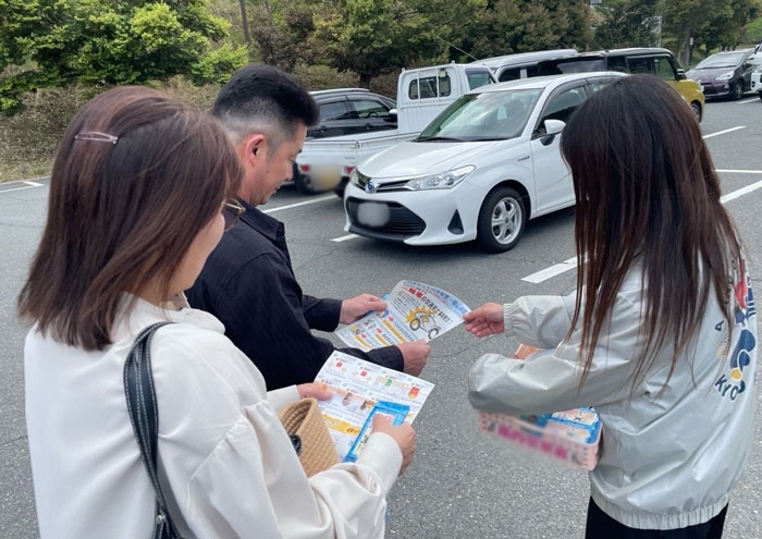 「道の駅 スプリングスひよし」で二輪車の事故防止活動！