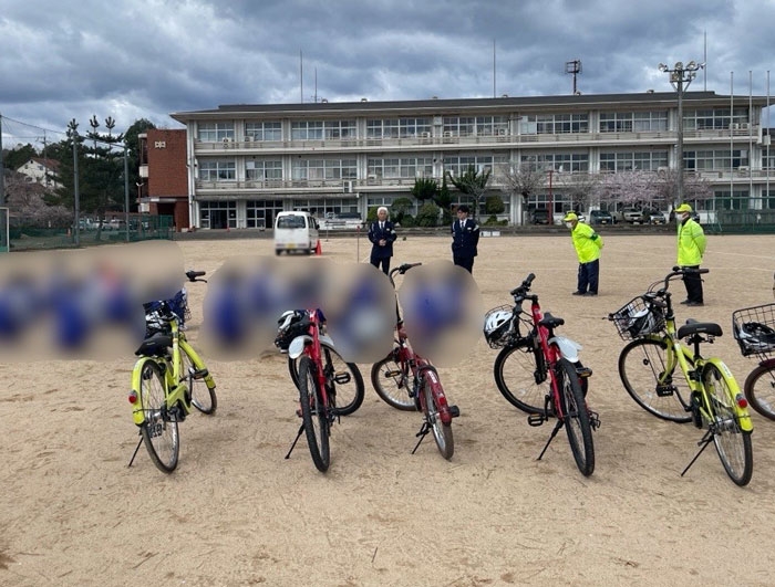 蒲生野中学校で自転車教室✨