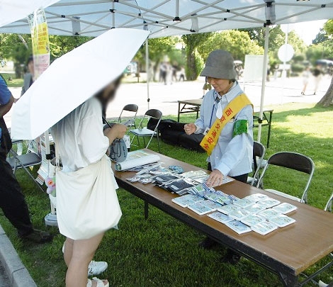 桂駐屯地の納涼祭で反射材着用促進✨