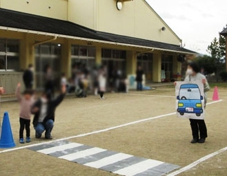 府中子ども園とたんぽぽ保育園で交通安全教室を開催しました