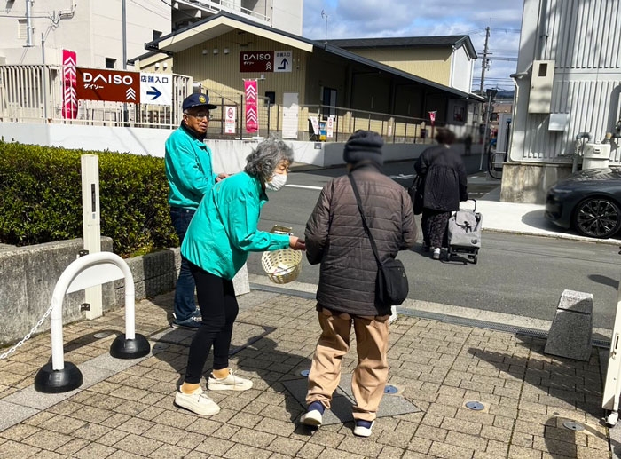 洛北阪急スクエアで自転車の青切符制度開始の周知活動！
