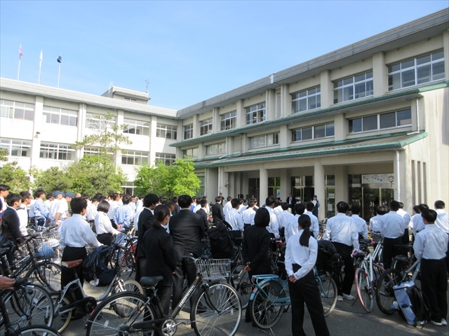 京都府立海洋高校で自転車交通教室を開催